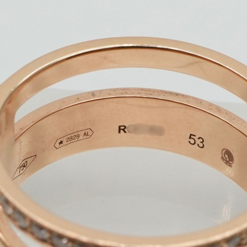 レポシ REPOSSI Berbere ベルベル 2連リング ピンクゴールド パヴェ