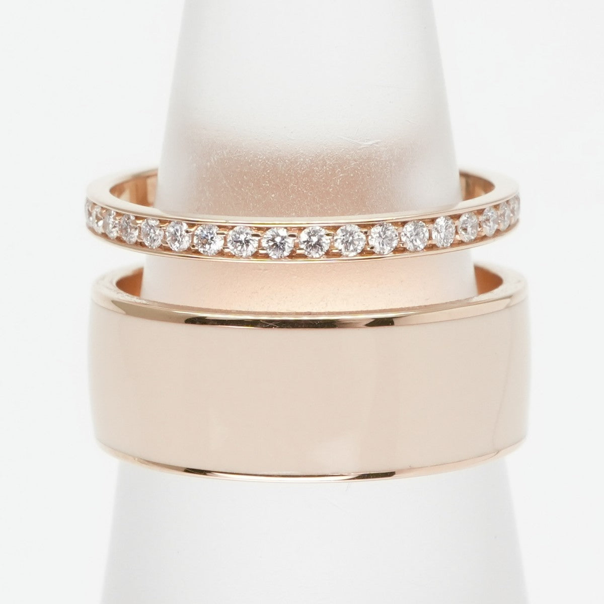 REPOSSI REPOSSI Chromatic Berber 2-row ring, pink gold, pave diamond, Berbere ring, 750PG, pink gold