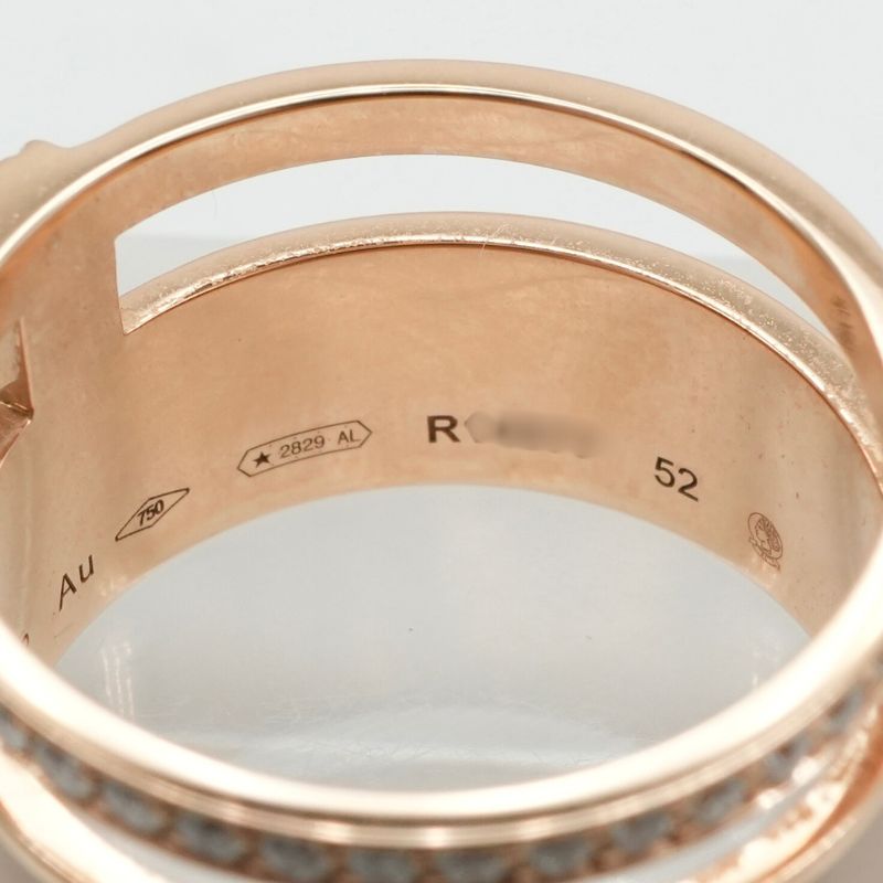 REPOSSI REPOSSI Chromatic Berber 2-row ring, pink gold, pave diamond, Berbere ring, 750PG, pink gold