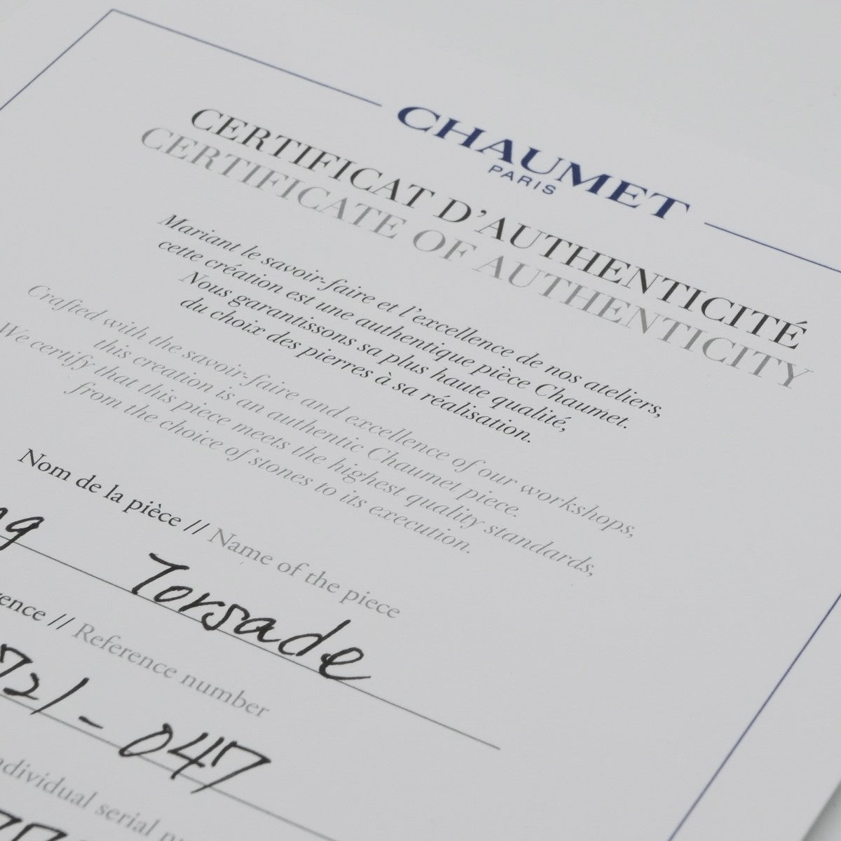 CHAUMET Chaumet Torsade Ring PT950 Silver Diamond Ring Pain Ring Wedding Ring Platinum