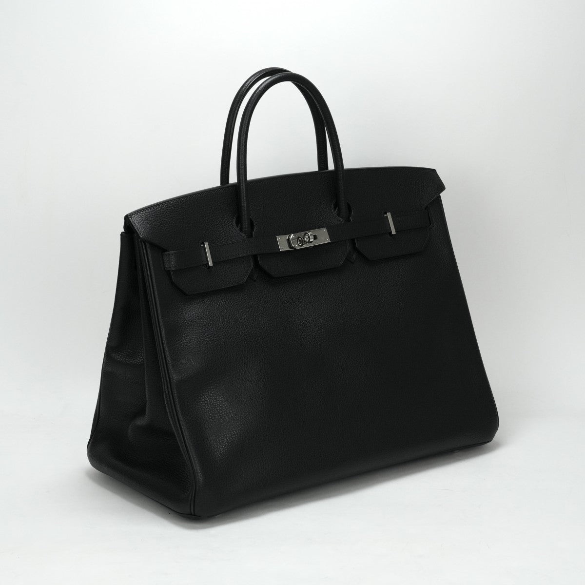 HERMES 헤르메스 Birkin 40 Birkin 40 가방, 토트 백, Vacherierger 누아르, 검은 색, 은색 피팅