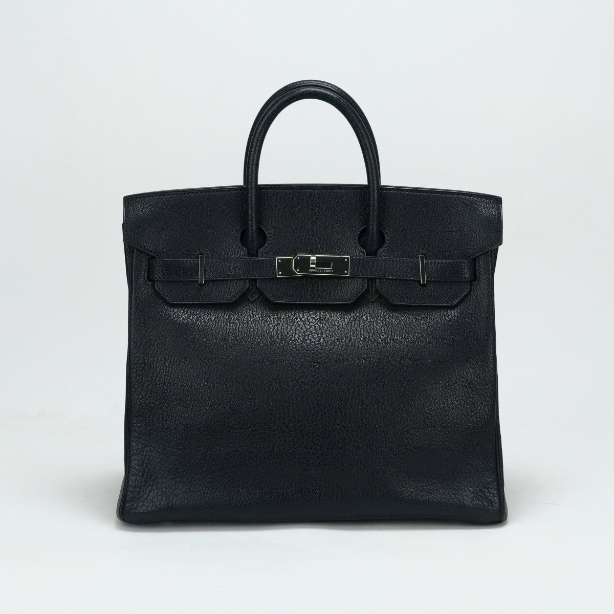 HERMES HERMES Haut ? courroies 32 Haut ? courroies 32 Bag, Tote Bag, Chevre, Navy, Blue, Silver Fittings