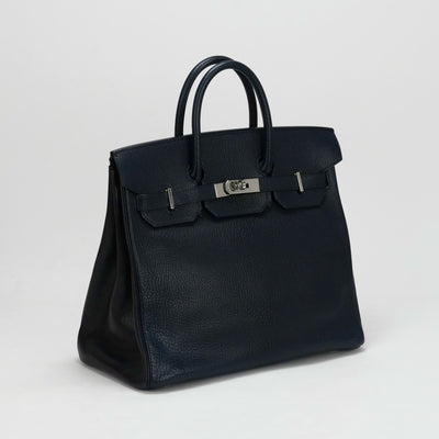 HERMES 爱马仕 Haut a courroies 32 Haut a courroies 32 袋，手提袋，雪花，海军，蓝色，银色配件