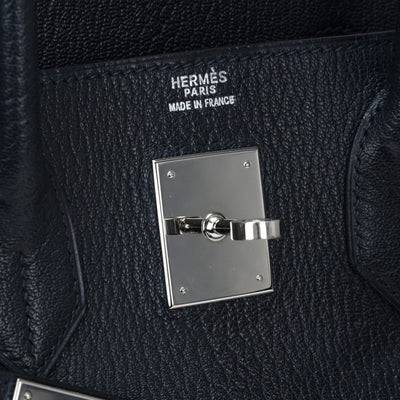 HERMES 爱马仕 Haut a courroies 32 Haut a courroies 32 袋，手提袋，雪花，海军，蓝色，银色配件