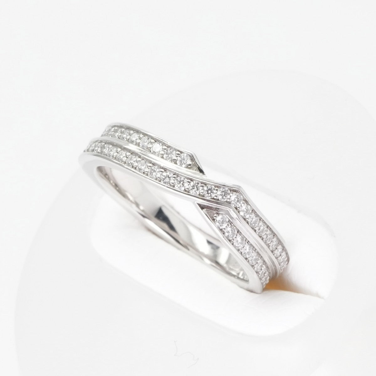 HARRY WINSTON HARRY WINSTON Tristo by Harry Winston Tristo Two-row Band Ring Ring Pt950 Silver Diamond Ring Wedding Ring Platinum