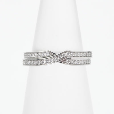 HARRY WINSTON HARRY WINSTON Tristo by Harry Winston Tristo Two-row Band Ring Ring Pt950 Silver Diamond Ring Wedding Ring Platinum