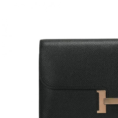 HERMES HERMES Constance long Constance long Wallet Long Wallet Epson Noir Black Rose Gold Hardware Pink Gold Hardware Vaugh Epson