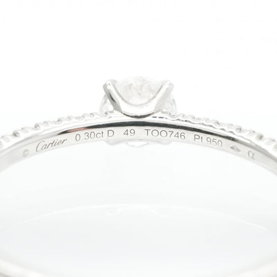 CARTIER Cartier Ethancel做 CARTIER Solitaire Ring EthanseldoCARTIER纸牌戒指eTincelle de Cartier Ring Ring PT950银钻石环订婚戒指铂金