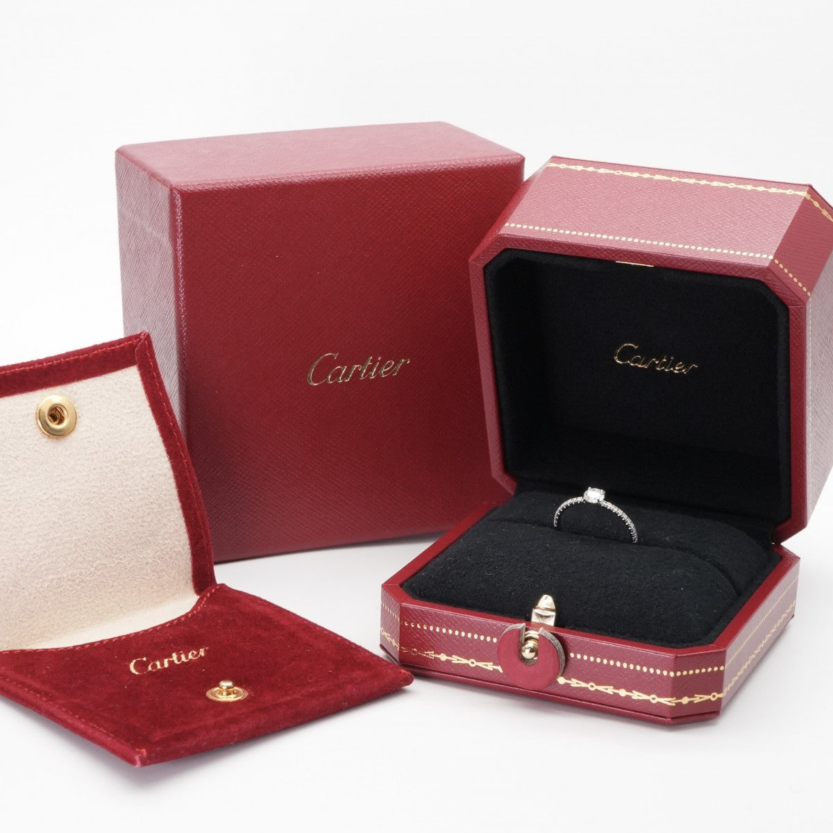 CARTIER Cartier Ethancel做 CARTIER Solitaire Ring EthanseldoCARTIER纸牌戒指eTincelle de Cartier Ring Ring PT950银钻石环订婚戒指铂金