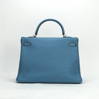 HERMES HERMES Kelly 35 Kelly 35 Bag, tote bag, shoulder bag, togo, blue jean, blue, blue, silver hardware