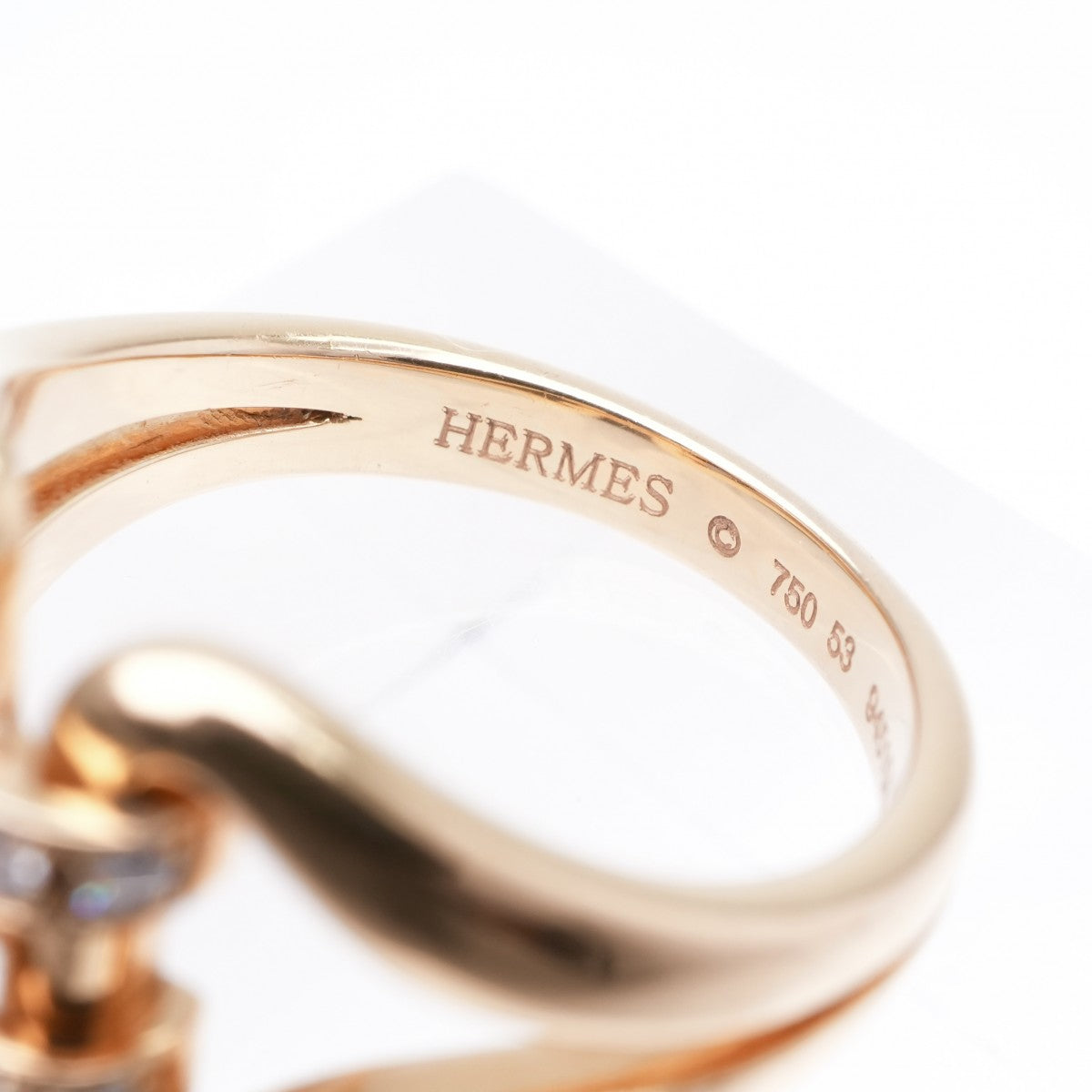 HERMES HERMES History Ring 750PG Pink Gold H Logo History Pink Gold