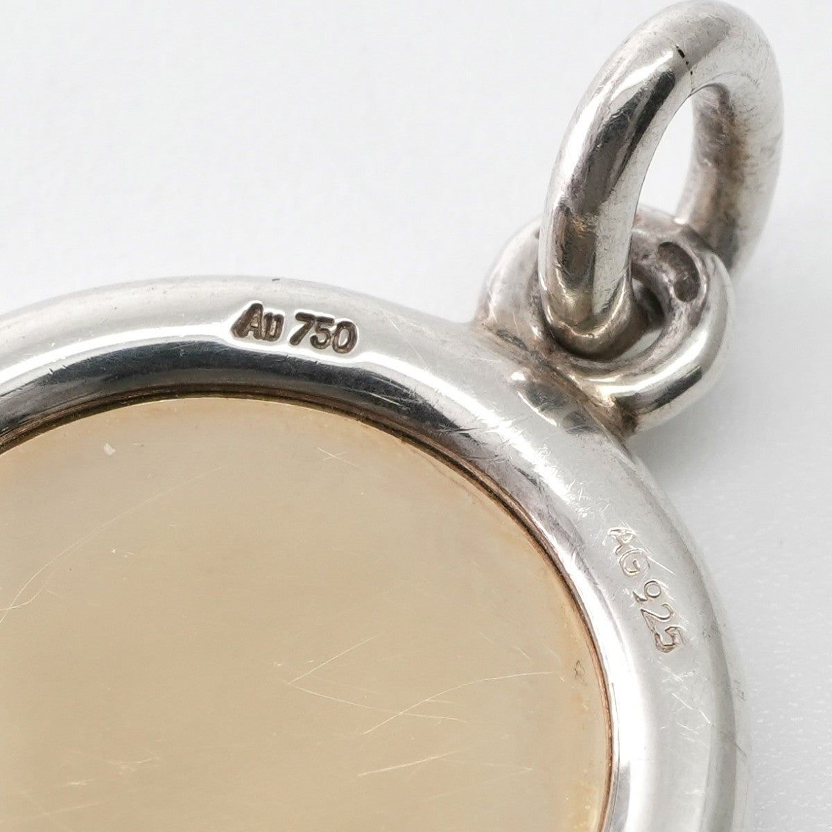 HERMES 헤르메스 세리에 목걸이 펜던트 초커 AU750/AG925 실버 골드 실버 헤르메스 동전 메달 콤비