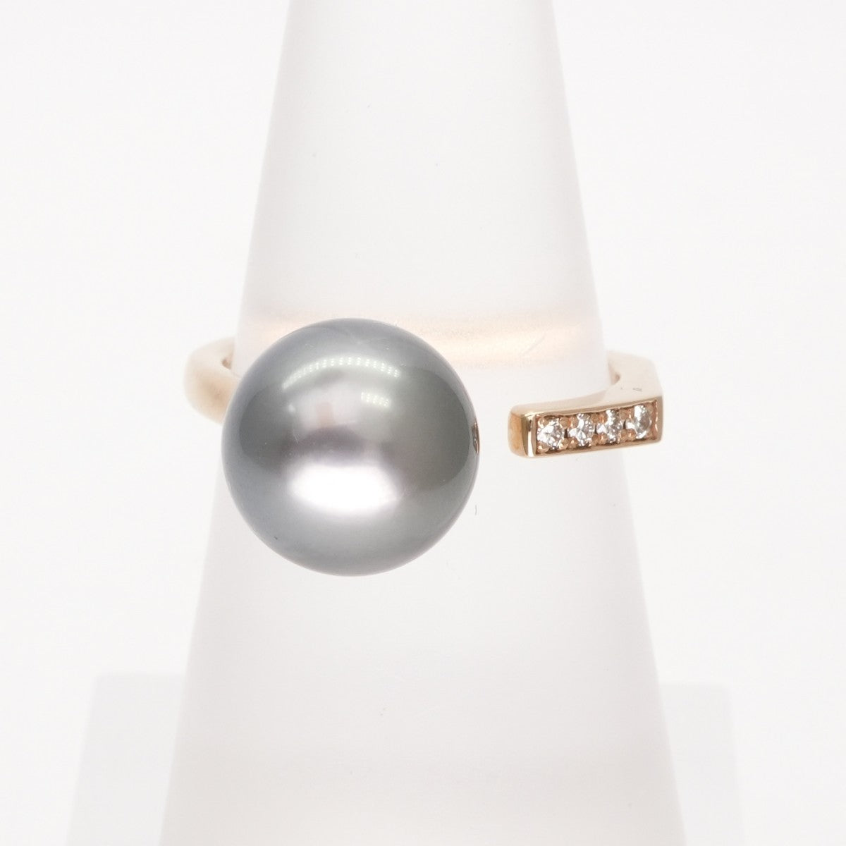 Hirotaka Hirotaka Manhattan Ring K10 Yellow Gold Pearl Yellow Gold Diamond