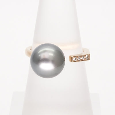 Hirotaka Hirotaka Manhattan Ring K10 Yellow Gold Pearl Yellow Gold Diamond