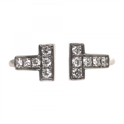 Tiffany & Co. Tiffany＆Co。电线环T线18K白金T形环750WG银色白金
