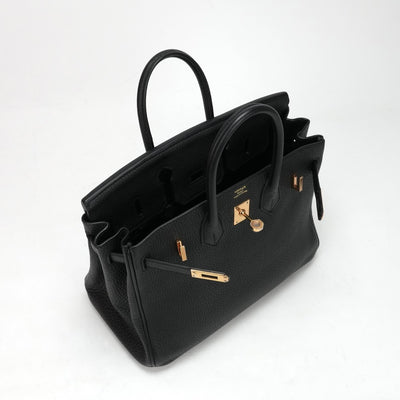 HERMES HERMES Birkin 25 Birkin 25 Bag, Tote Bag, Togo, Noir, Black, Rose Gold Hardware, Pink Gold Hardware