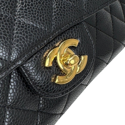 シャネル CHANEL マトラッセ マトラッセ25 ダブルフラップ ダブルチェーン Wフラップ　 Wチェーン バッグ ショルダーバッグ キャビアスキン ブラック 黒 ゴールド金具 チェーンショルダーバッグ ココマーク ターンロック