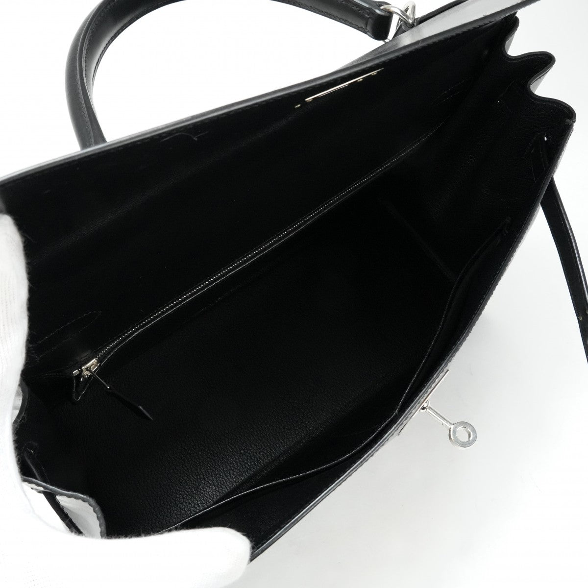 HERMES HERMES Kelly 35 Kelly 35 Bag, Tote Bag, Shoulder Bag, Box Calf, Noir, Black, Silver Hardware