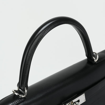 HERMES HERMES Kelly 35 Kelly 35 Bag, Tote Bag, Shoulder Bag, Box Calf, Noir, Black, Silver Hardware