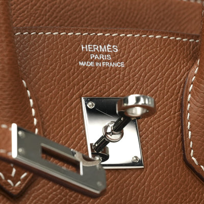 エルメス HERMES バーキン25 バーキン 25 バッグ トートバッグ エプソン ゴールド ブラウン 茶 シルバー金具 ヴォーエプソン