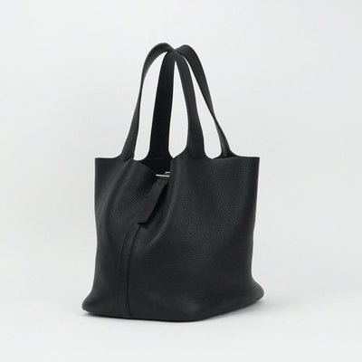 HERMES HERMES Picotin GM Picotin GM Picotin 26 Tote bag Toryon Clemence Noir Black Silver Metal fittings