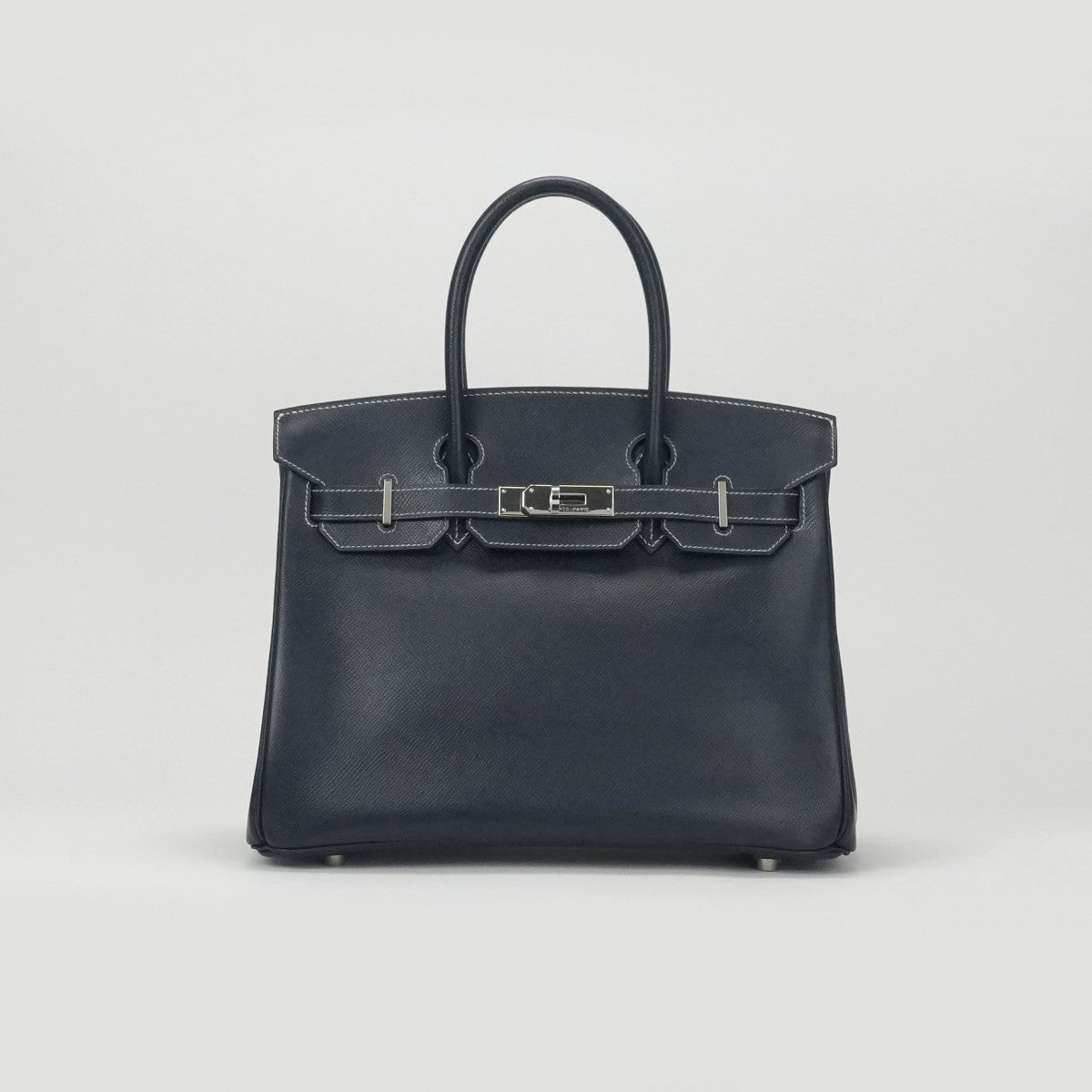 HERMES 爱马仕 Birkin 30 Birkin 30 袋手提袋库什贝尔海军海军蓝色银色硬件