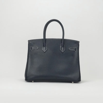HERMES 爱马仕 Birkin 30 Birkin 30 袋手提袋库什贝尔海军海军蓝色银色硬件