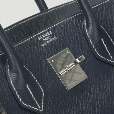 HERMES 爱马仕 Birkin 30 Birkin 30 袋手提袋库什贝尔海军海军蓝色银色硬件