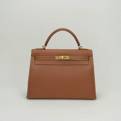 エルメス HERMES ケリー32 ケリー 32 バッグ トートバッグ ショルダーバッグ クシュベル ゴールド ブラウン 茶 ゴールド金具