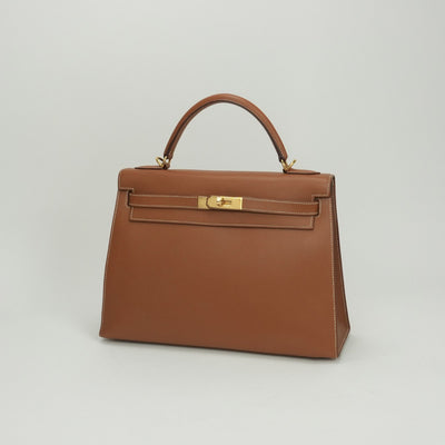 エルメス HERMES ケリー32 ケリー 32 バッグ トートバッグ ショルダーバッグ クシュベル ゴールド ブラウン 茶 ゴールド金具