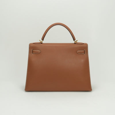 エルメス HERMES ケリー32 ケリー 32 バッグ トートバッグ ショルダーバッグ クシュベル ゴールド ブラウン 茶 ゴールド金具