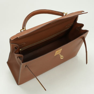 エルメス HERMES ケリー32 ケリー 32 バッグ トートバッグ ショルダーバッグ クシュベル ゴールド ブラウン 茶 ゴールド金具