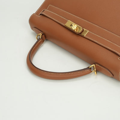 エルメス HERMES ケリー32 ケリー 32 バッグ トートバッグ ショルダーバッグ クシュベル ゴールド ブラウン 茶 ゴールド金具