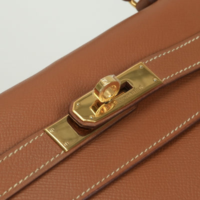 エルメス HERMES ケリー32 ケリー 32 バッグ トートバッグ ショルダーバッグ クシュベル ゴールド ブラウン 茶 ゴールド金具