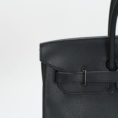HERMES 헤르메스 Birkin 35 Birkin 35 가방, 토트 백, Vacherierger 누아르, 검은 색, 은색 피팅