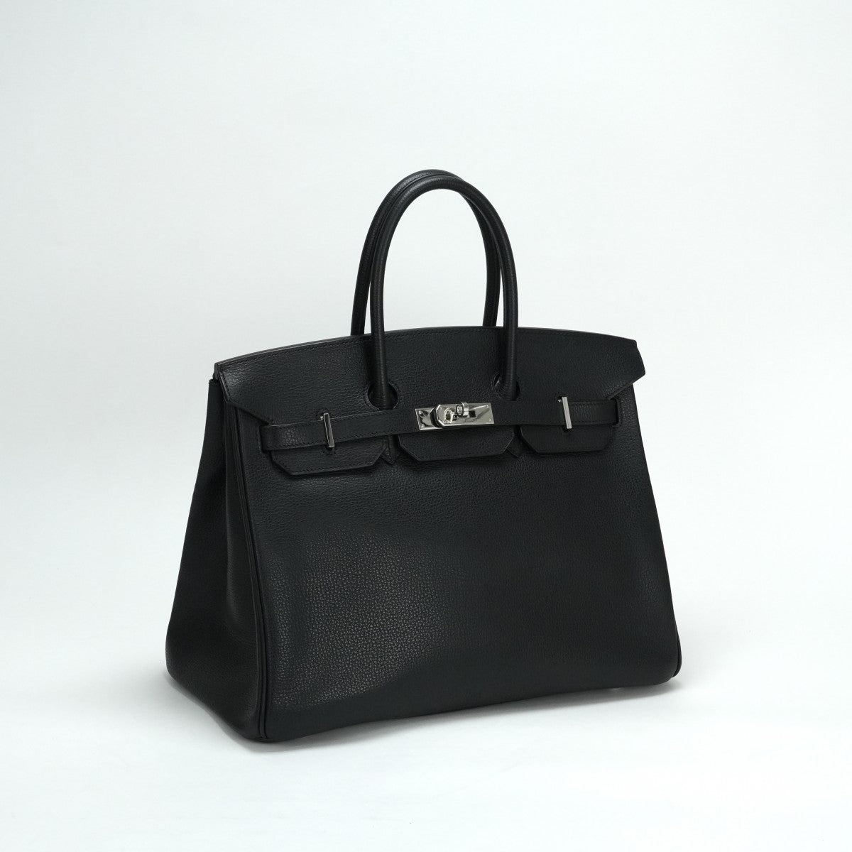 HERMES 헤르메스 Birkin 35 Birkin 35 가방, 토트 백, Vacherierger 누아르, 검은 색, 은색 피팅
