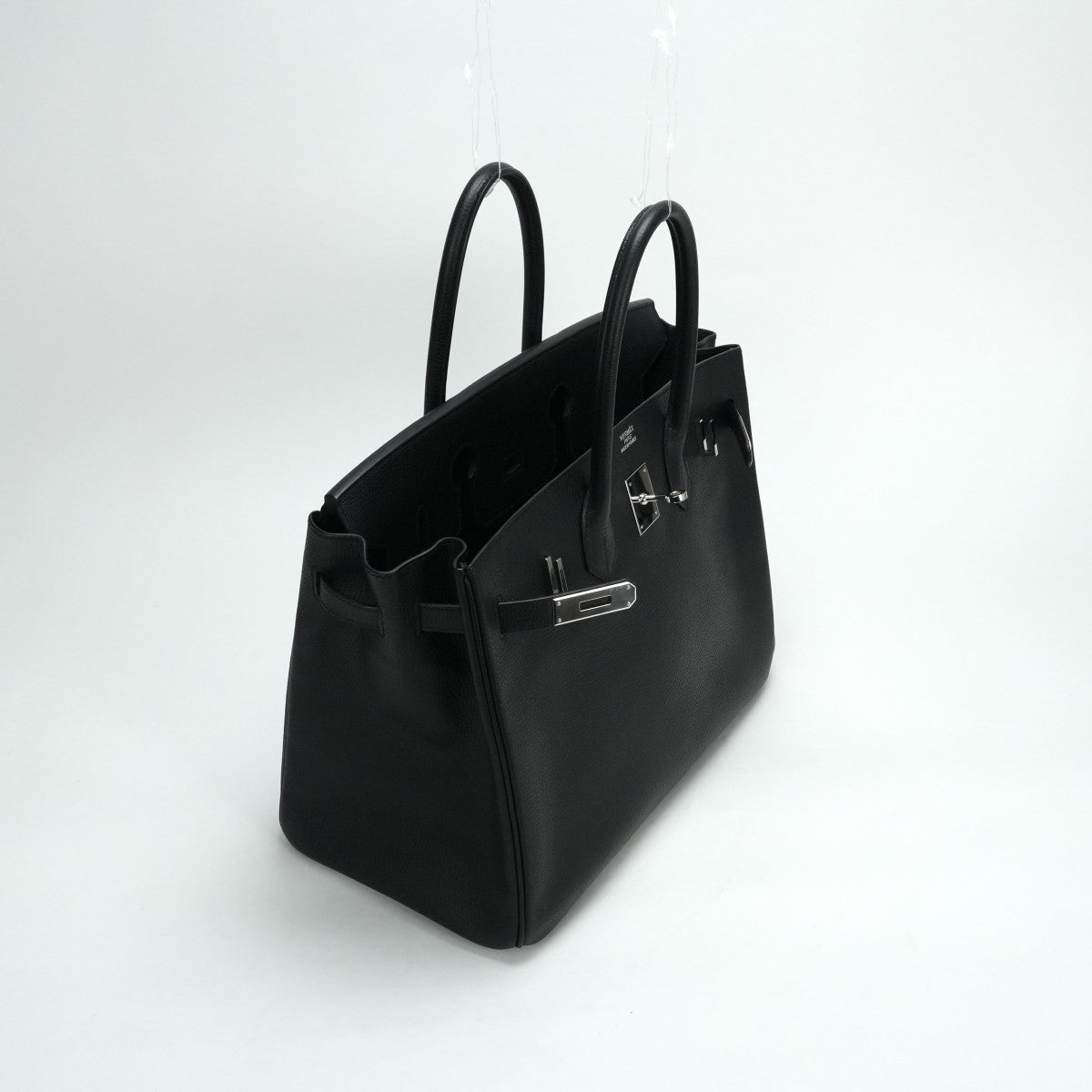 HERMES 헤르메스 Birkin 35 Birkin 35 가방, 토트 백, Vacherierger 누아르, 검은 색, 은색 피팅