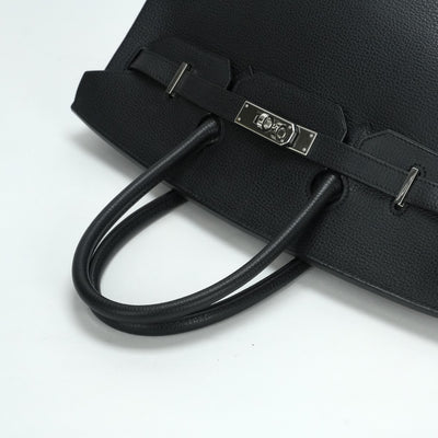 HERMES 헤르메스 Birkin 35 Birkin 35 가방, 토트 백, Vacherierger 누아르, 검은 색, 은색 피팅