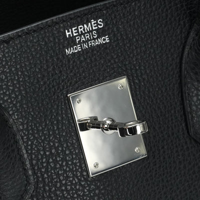 HERMES 헤르메스 Birkin 35 Birkin 35 가방, 토트 백, Vacherierger 누아르, 검은 색, 은색 피팅