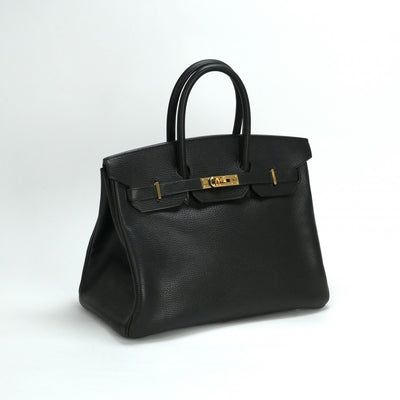 HERMES HERMES Birkin 35 Birkin 35 Bag, tote bag, Ardennes, noir, black, gold fittings