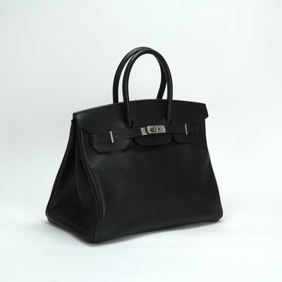 HERMES 爱马仕 Birkin 35 Birkin 35 包，手提袋，阿登尼斯，黑色，银色硬件