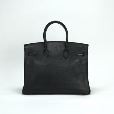 HERMES 헤르메스 Birkin 35 Birkin 35 가방, 토트 백, Ardennes 누아르, 검은 색, 실버 하드웨어