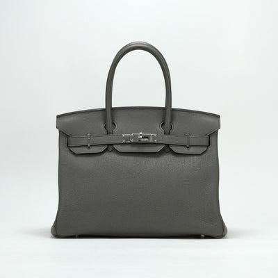 HERMES 爱马仕 Birkin 30 Birkin 30 袋手提袋dogo etan灰色银金属配件