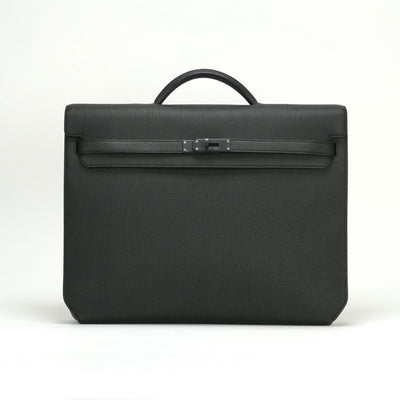 HERMES 헤르메스 Kelly depeche 36 monochrome Kelly depeche 36 monochrome 가방, 비즈니스 가방, 서류 가방, 토고, 소아 블랙, 느와르, 검은 색, 검은 색, 금속 피팅, 비즈니스 케이스