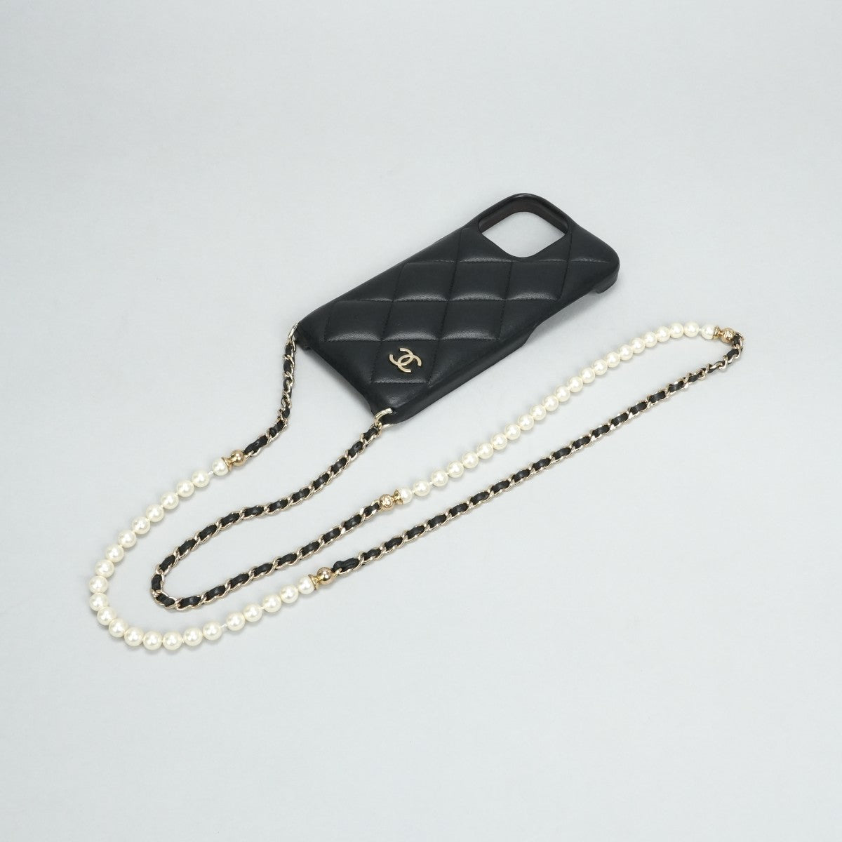 CHANEL CHANEL Matelasse iPhone14ProMAX iPhone 14 Pro Max Other Lambskin black gold fittings