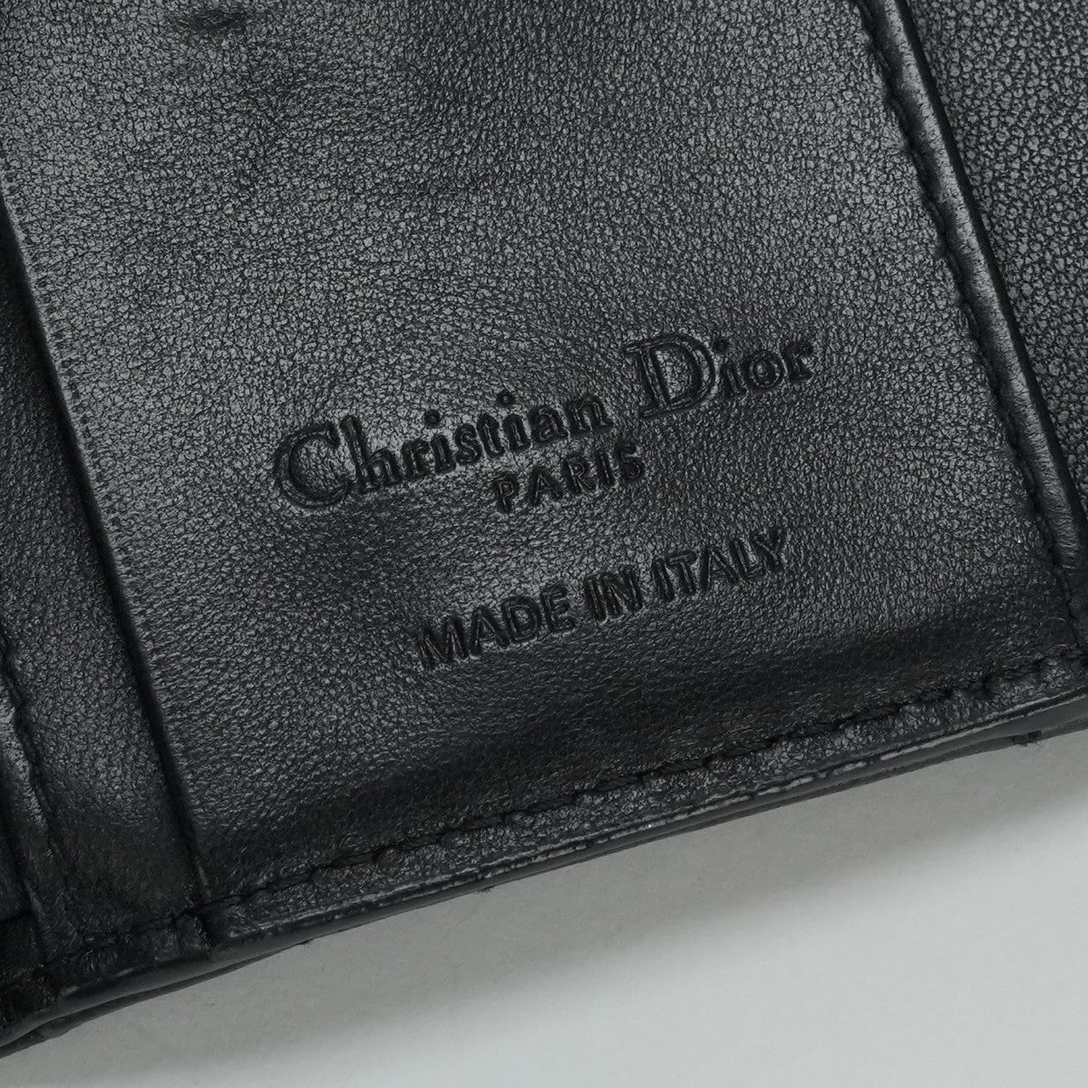 CHRISTIAN DIOR 克里斯蒂安·迪奥（Christian Dior）OEAU我的dior芙蓉l拉链钱包钱包trifold钱包迷你钱包迷你钱包羊皮黑色金色硬件