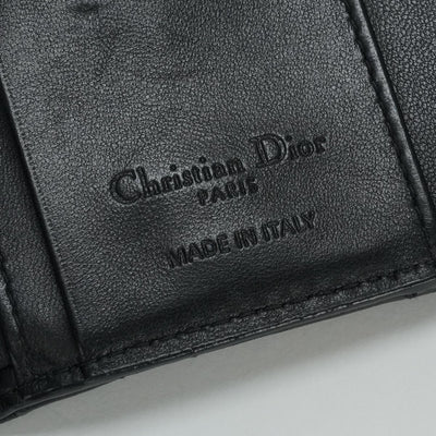 CHRISTIAN DIOR 克里斯蒂安·迪奥（Christian Dior）OEAU我的dior芙蓉l拉链钱包钱包trifold钱包迷你钱包迷你钱包羊皮黑色金色硬件