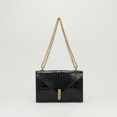 HERMES HERMES Alcazar bag shoulder bag crocodile noir noir black black gold hardware