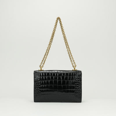 HERMES HERMES Alcazar bag shoulder bag crocodile noir noir black black gold hardware