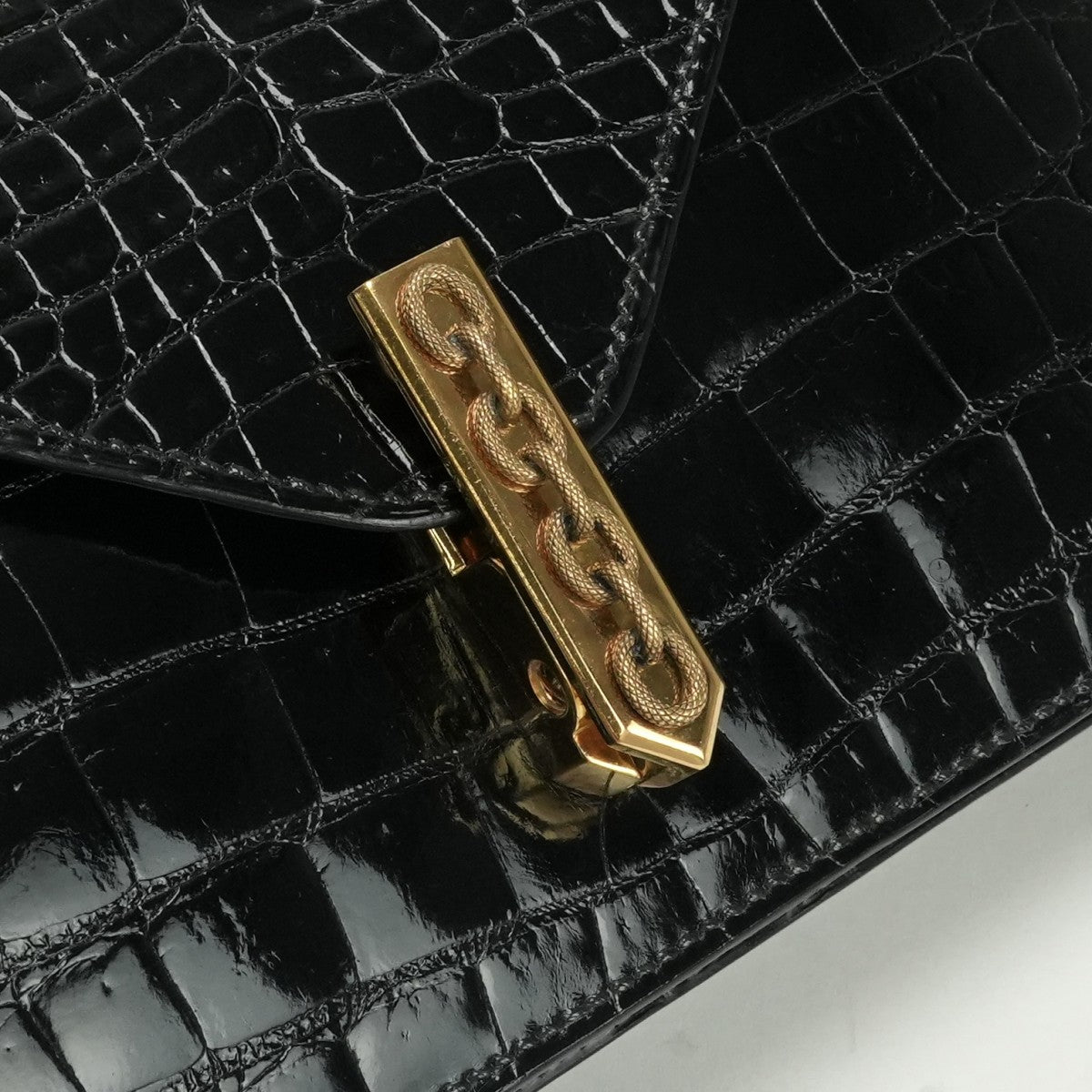HERMES HERMES Alcazar bag shoulder bag crocodile noir noir black black gold hardware